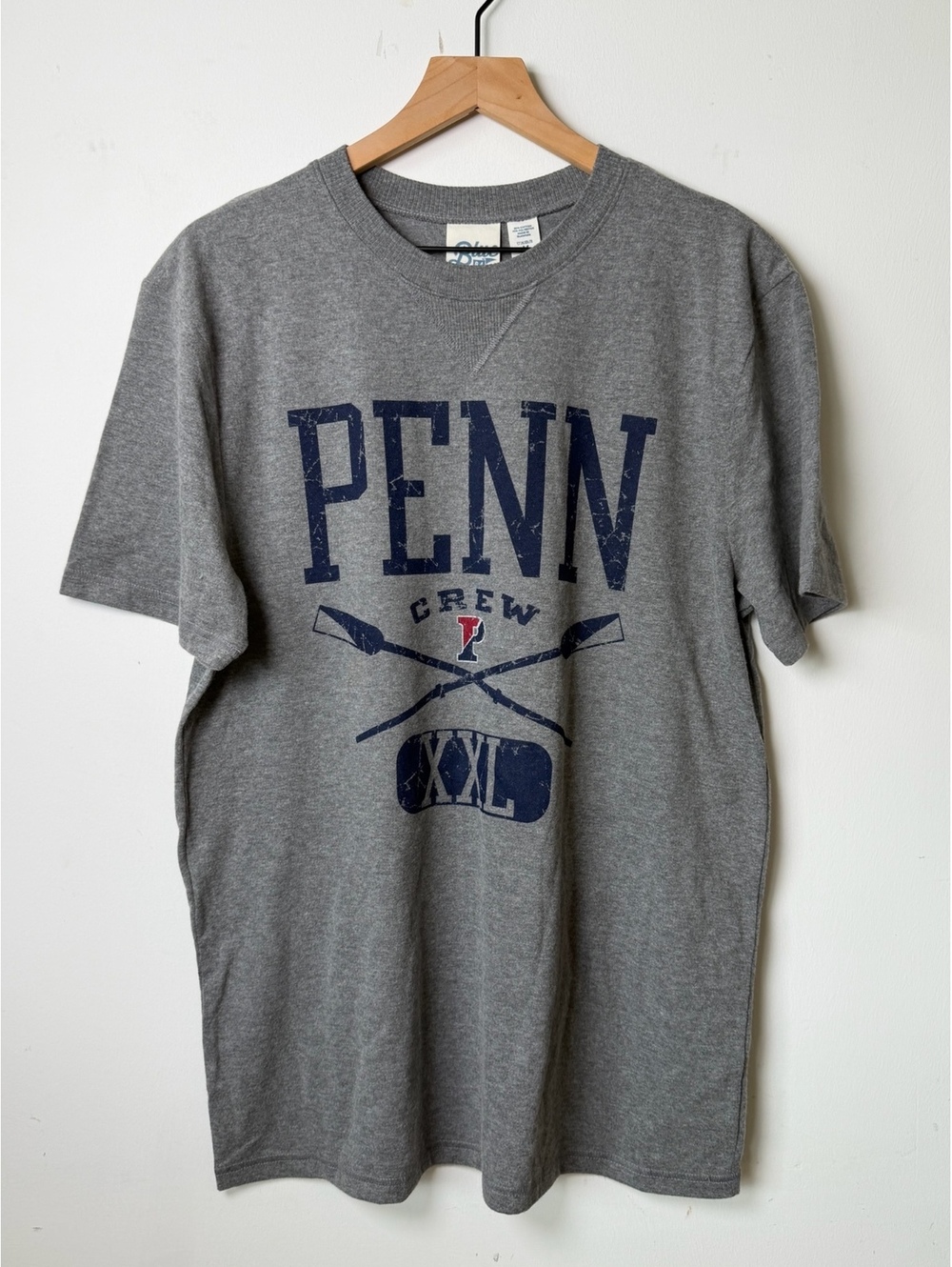 Penn Crew Blue 84 Gray T Shirt Mens Medium NWOT